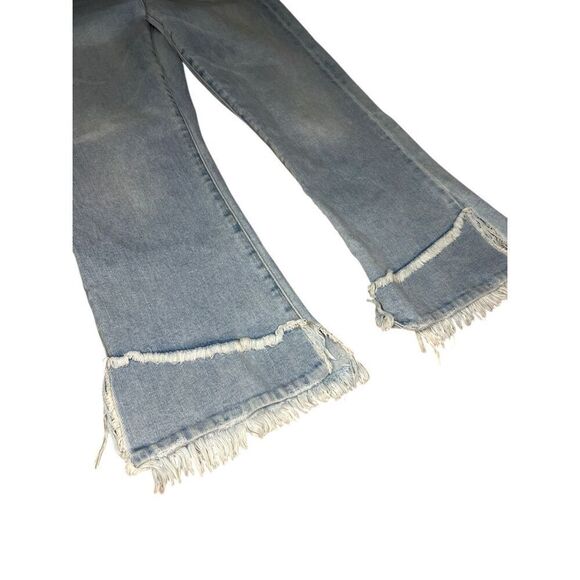 Liverpool Women’s 4 Hannah Cropped Flare Jeans Light Wash Fringe Denim - Picture 4 of 8